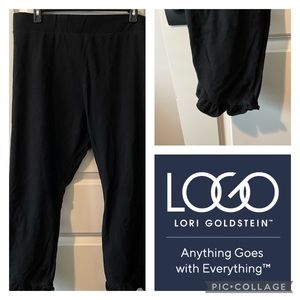 LOGO Loose Fit Leggings with Ruffle Leg Bottom Plus 3X Excellent Pre Owned